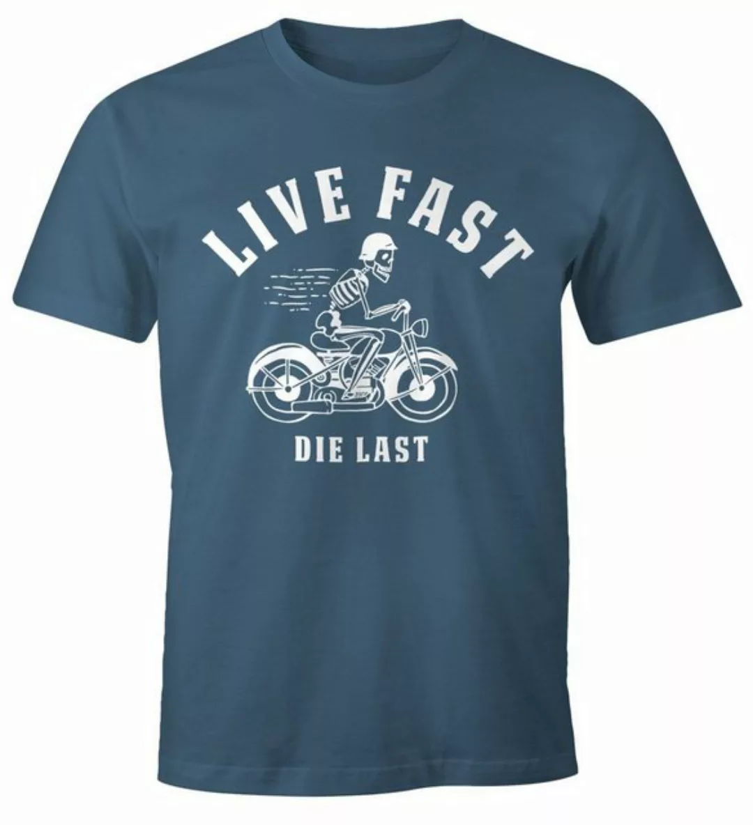 MoonWorks Print-Shirt Live Fast Die last Herren Spruch Fun T-Shirt Fun-Shir günstig online kaufen