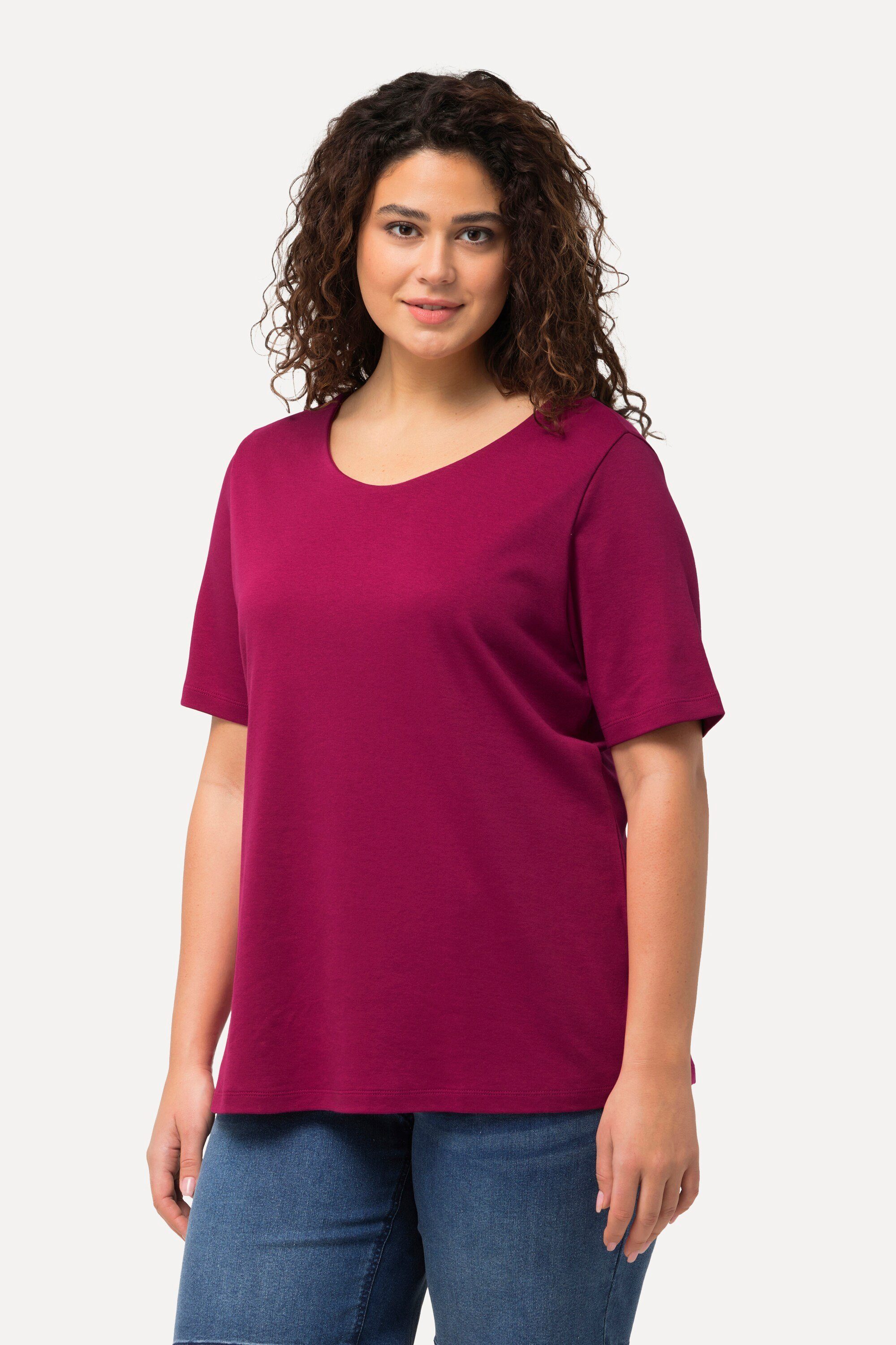 Ulla Popken T-Shirt Shirt doppellagige Vorderseite günstig online kaufen