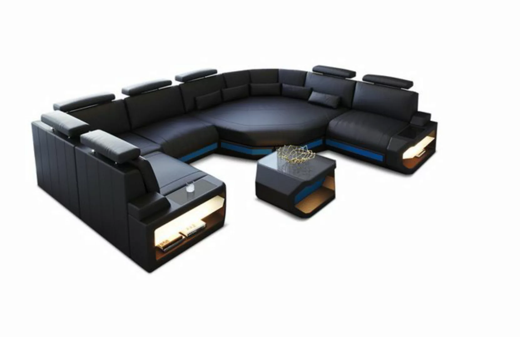 Sofa Dreams Wohnlandschaft Sofa Leder Asti U Mini, Couch, kleines U Form Le günstig online kaufen