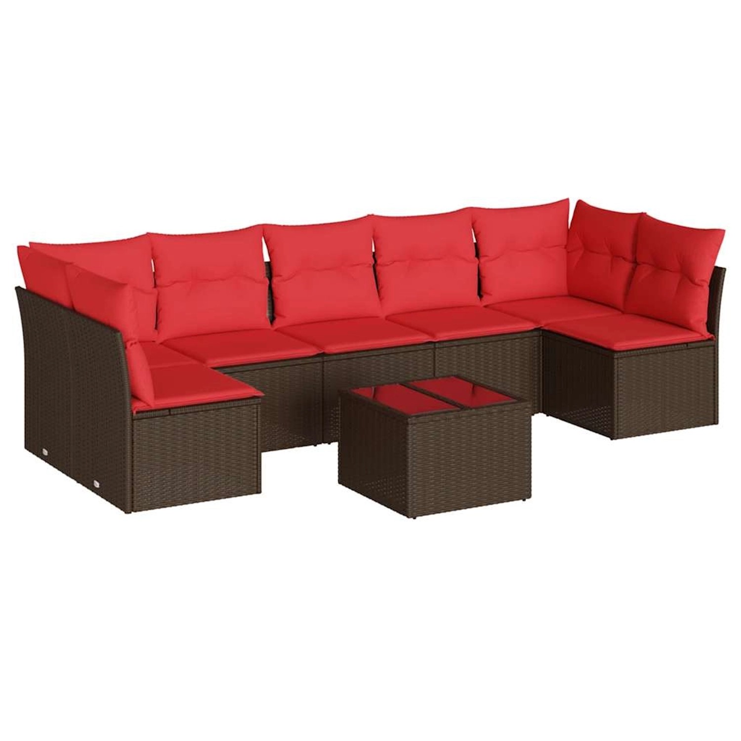 vidaXL 8-Tlg Garten-Sofagarnitur mit Kissen Braun Poly Rattan 3217444 günstig online kaufen