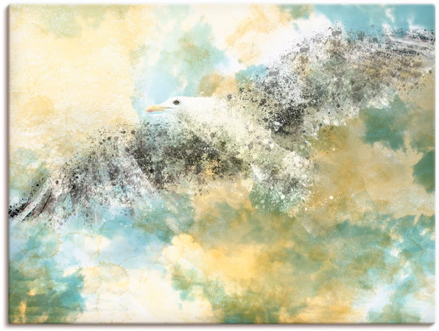 Artland Wandbild "Verschwindende Möwe", Vögel, (1 St.) günstig online kaufen