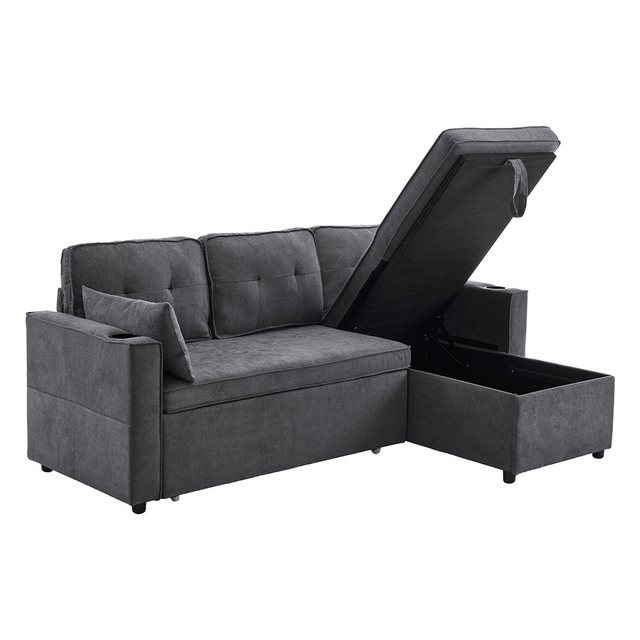 Sweiko Sofa Schlafsofa Loungesessel L-förmiges Sofa, mit Schlaffunktion,Lou günstig online kaufen