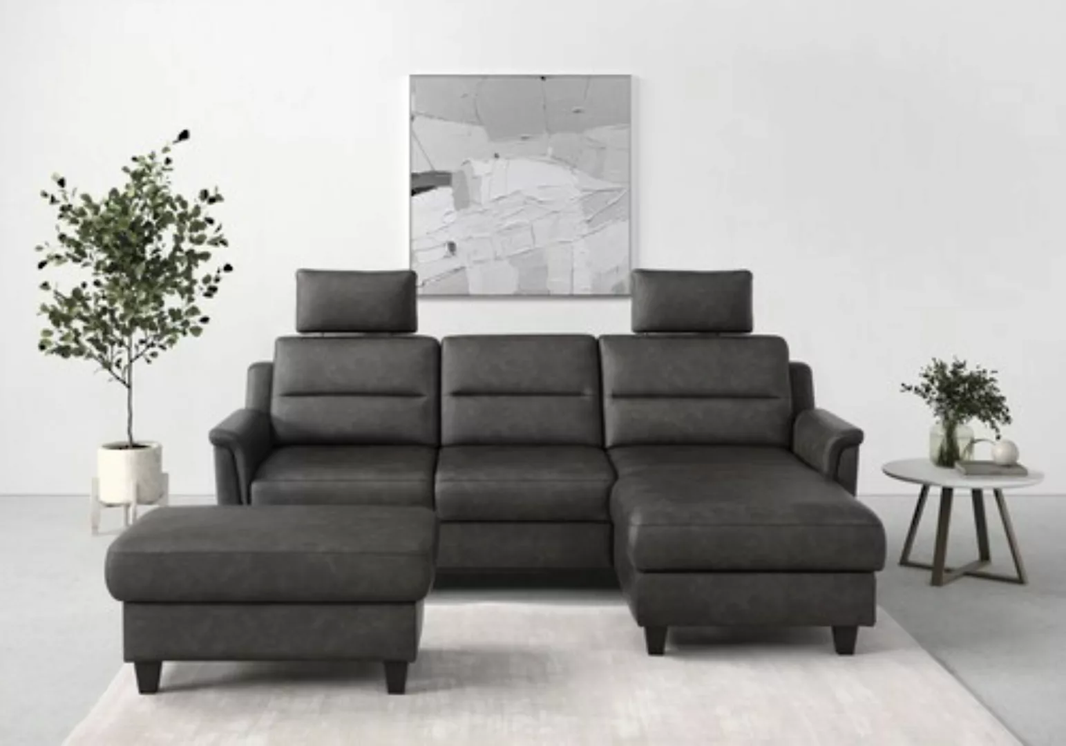 sit&more Ecksofa "Farö L-Form", inklusive Federkern, wahlweise mit Bettfunk günstig online kaufen