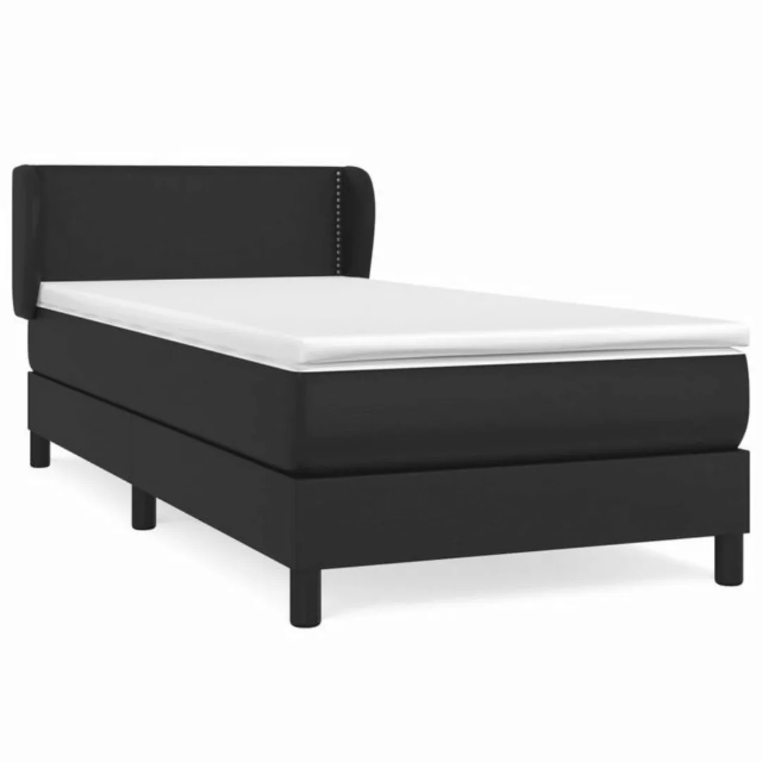 vidaXL Bettgestell Boxspringbett mit Matratze Schwarz 90x190 cm Kunstleder günstig online kaufen