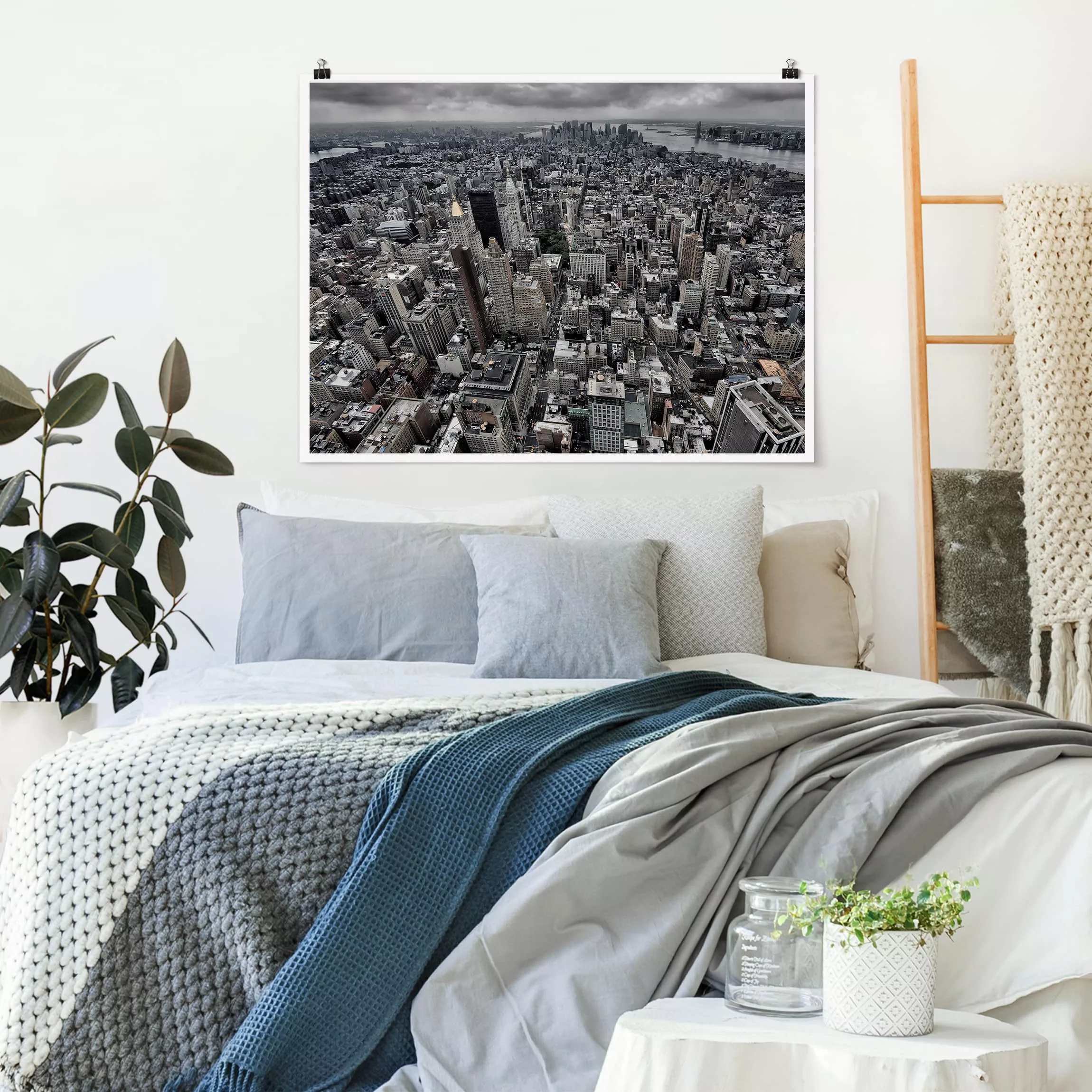 Poster Architektur & Skyline - Querformat Blick über Manhattan günstig online kaufen