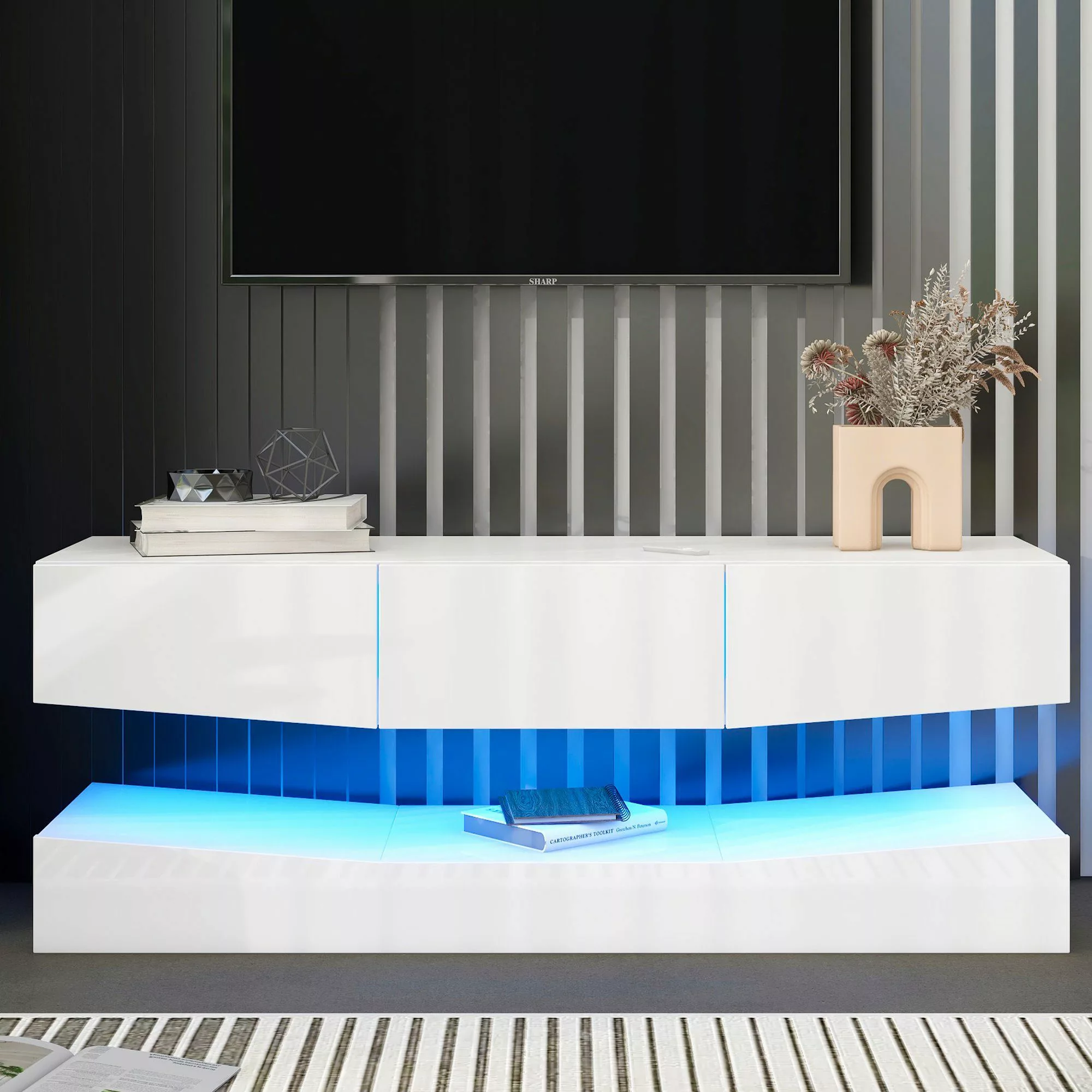 Merax Lowboard Hochglanz Front mit LED günstig online kaufen
