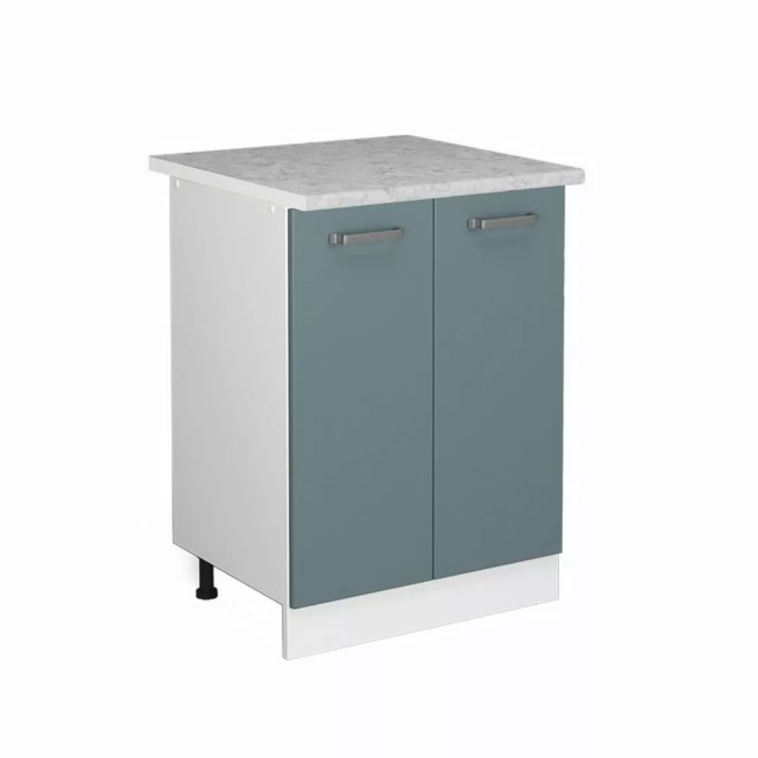 Vicco Unterschrank R-Line, Blau-Grau/Weiß, 60 cm, AP Marmor günstig online kaufen