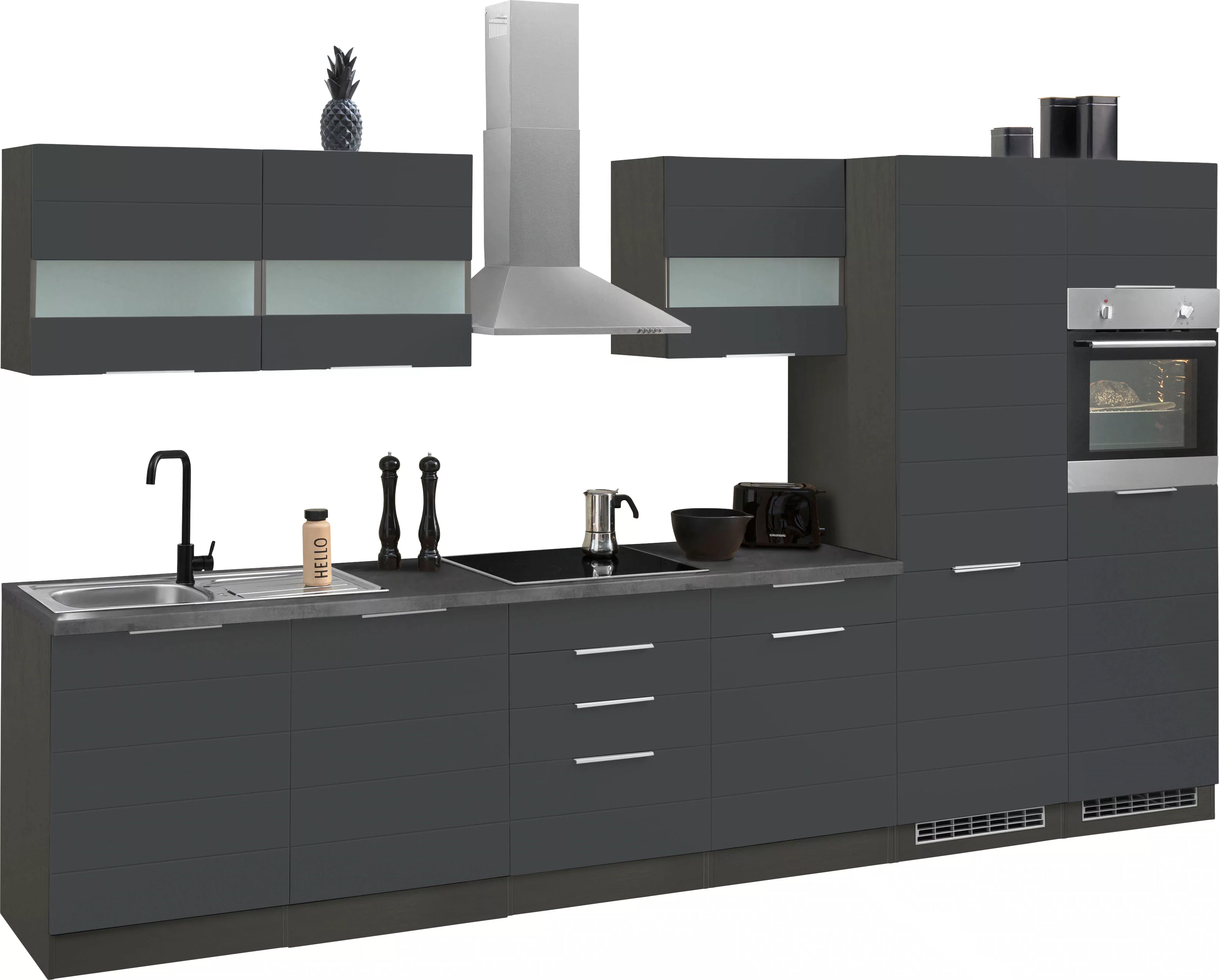 Kochstation Küche "KS-Luhe", 360 cm breit, wahlweise mit oder ohne E-Geräte günstig online kaufen