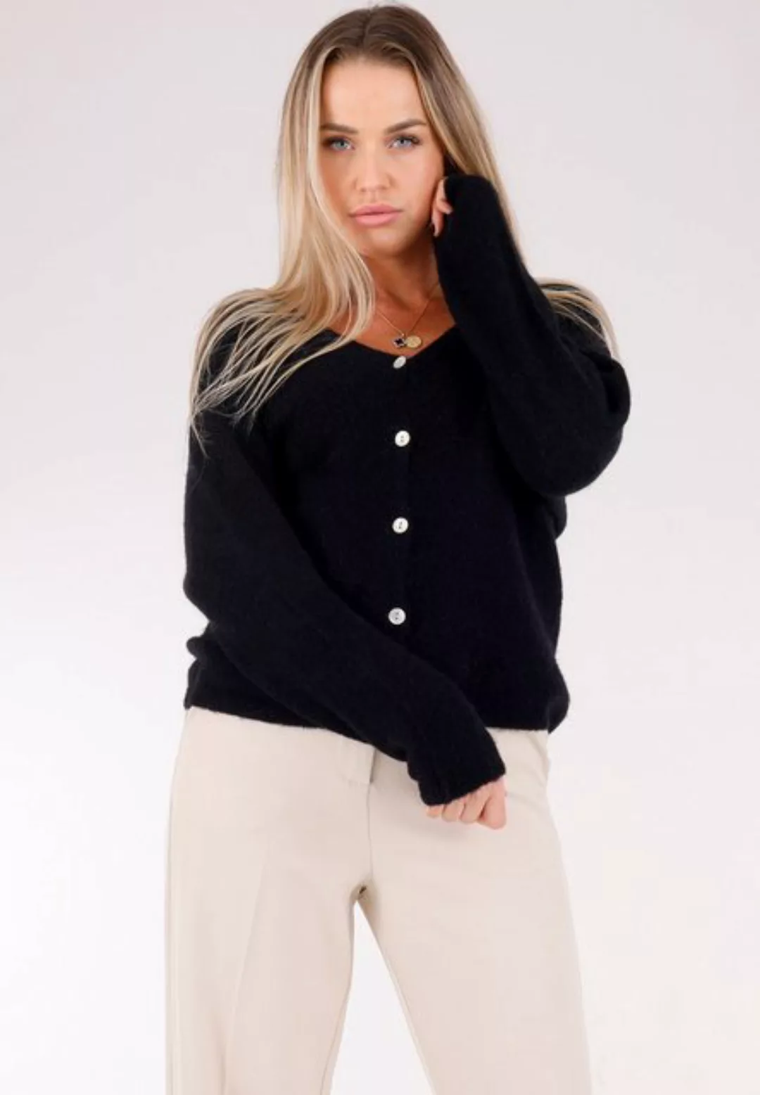 YC Fashion & Style Cardigan Luxuriöser Kuschel Cardigan in Unifarbe, mit Kn günstig online kaufen