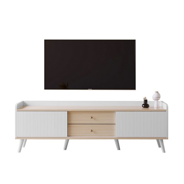 KoDise TV-Schrank 160x40x58cm TV- Lowboard mit 2 Schubladen, 2 Schiebetüren günstig online kaufen