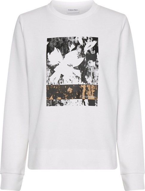 Calvin Klein Sweatshirt FLOWER PRINT LOGO SWEATSHIRT mit abstraktem Frontdr günstig online kaufen