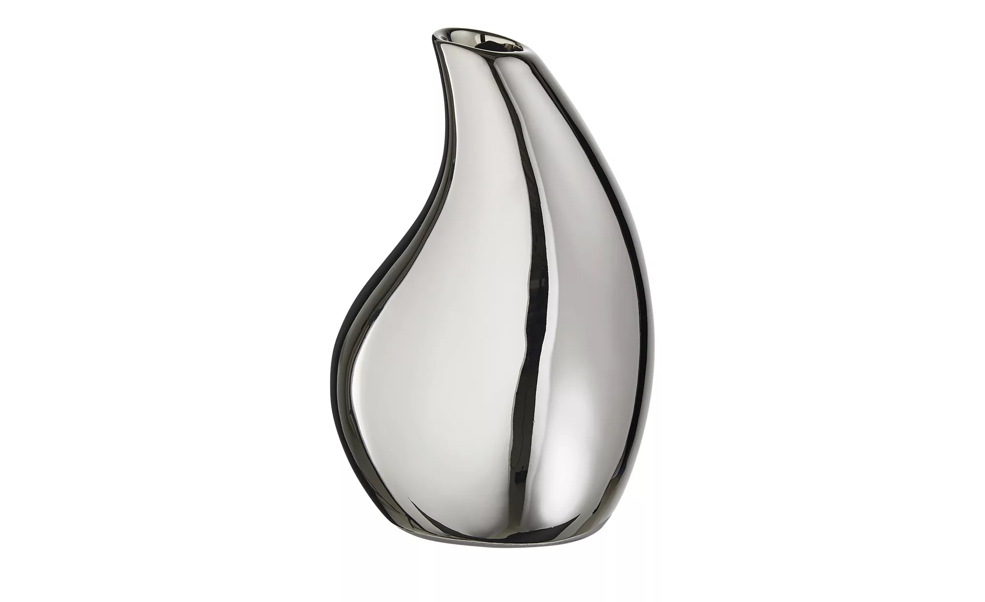 Deko Vase ¦ silber ¦ Steingut ¦ Maße (cm): B: 12 H: 18 T: 9,5 Accessoires > günstig online kaufen