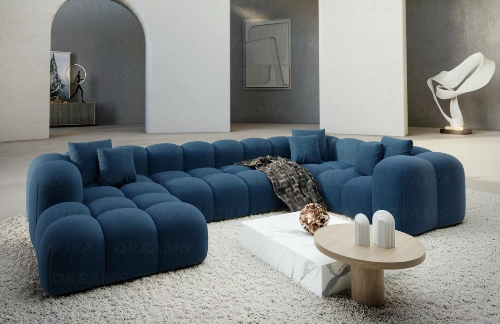 Sofa Dreams Wohnlandschaft Design Couch Stoff Wohnlandschaft Formentera U F günstig online kaufen