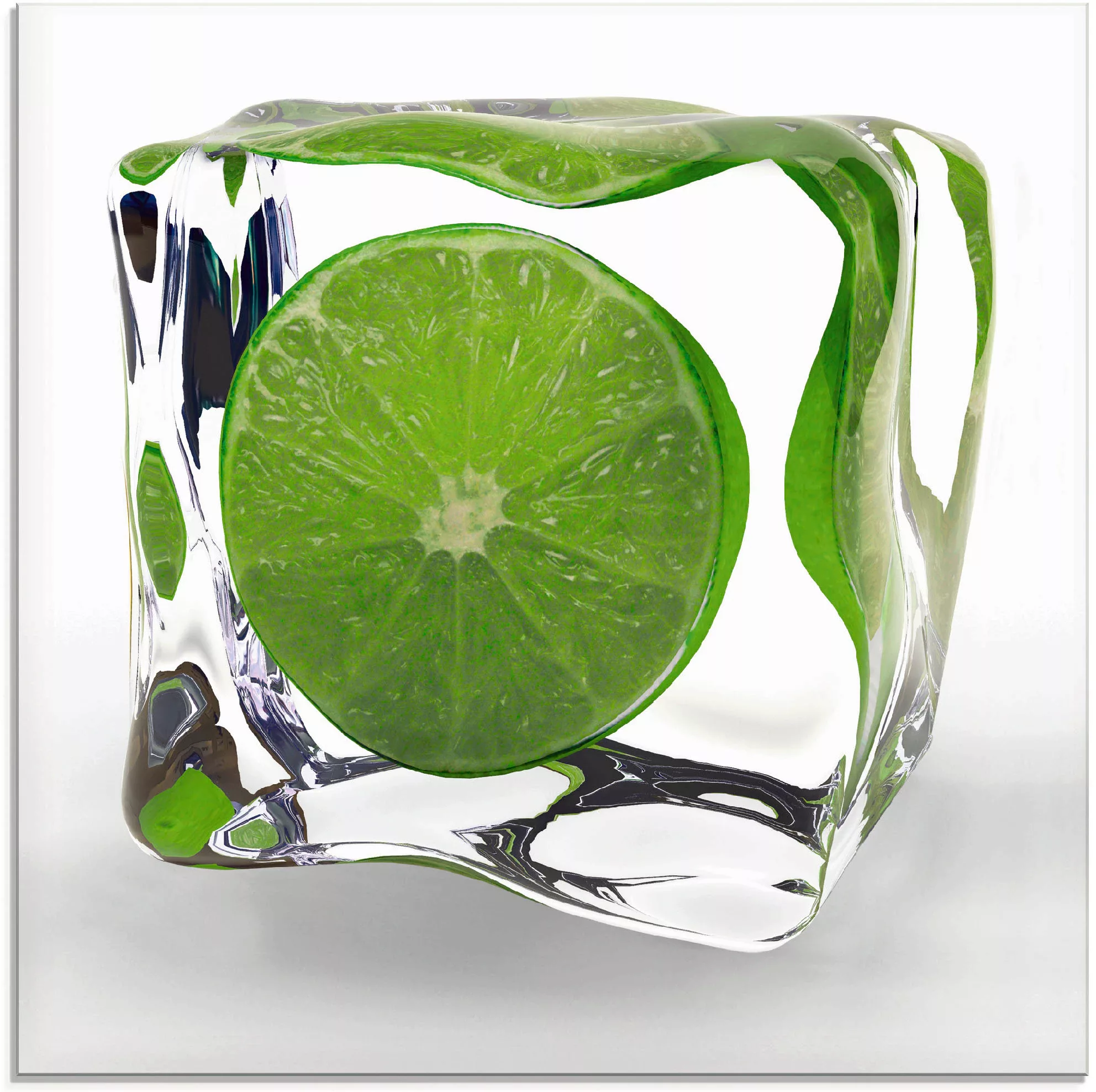 Artland Glasbild "Limette im Eiswürfel", Lebensmittel, (1 St.), in verschie günstig online kaufen