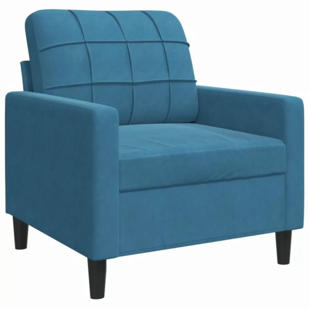 vidaXL Sofa Sofa/ 2-Sitzer/ 3-Sitzer Samt, 60 cm, Blau günstig online kaufen