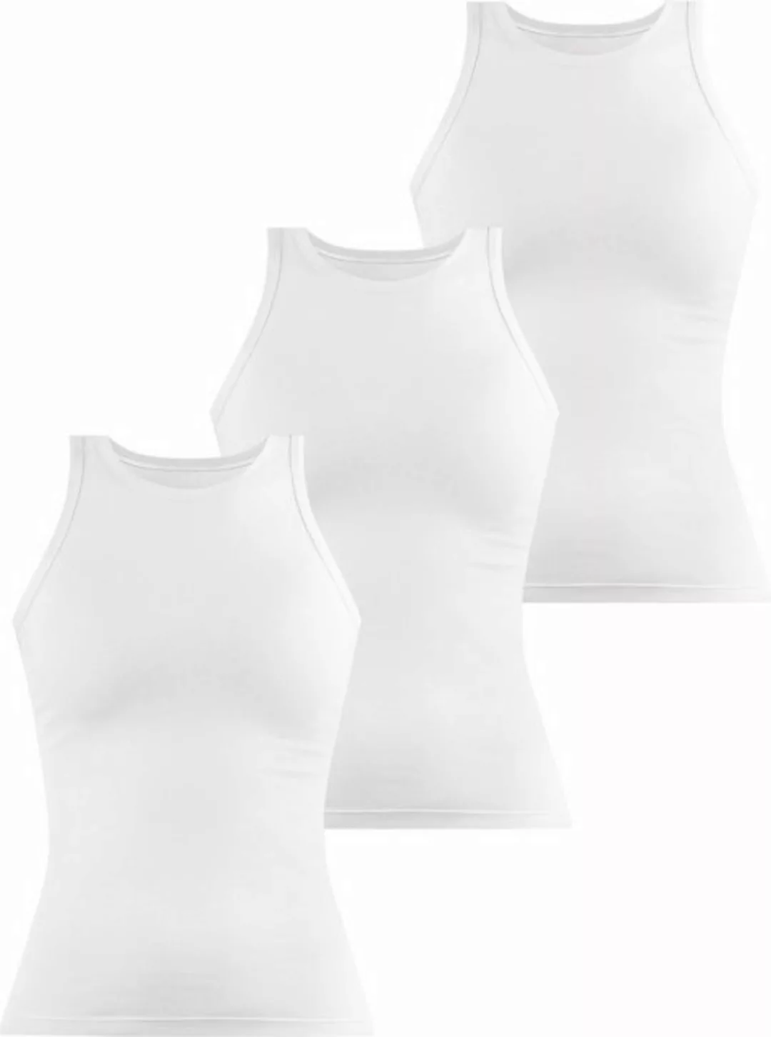 Janice Tanktop 3 x Damen Top hochgeschlossen Nauta Trägertop aus Baumwolle günstig online kaufen