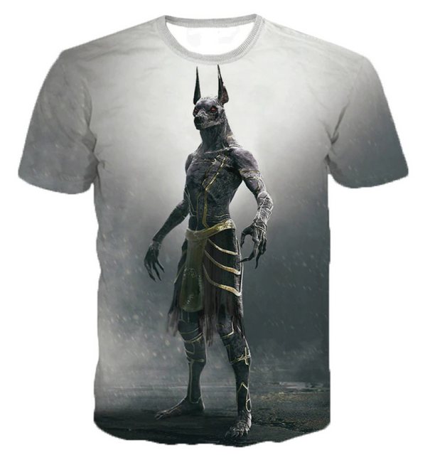 Tinisu T-Shirt 3D-Druck T-Shirt (Unisex/Rundhals) - Anubis Gott des Todes - günstig online kaufen