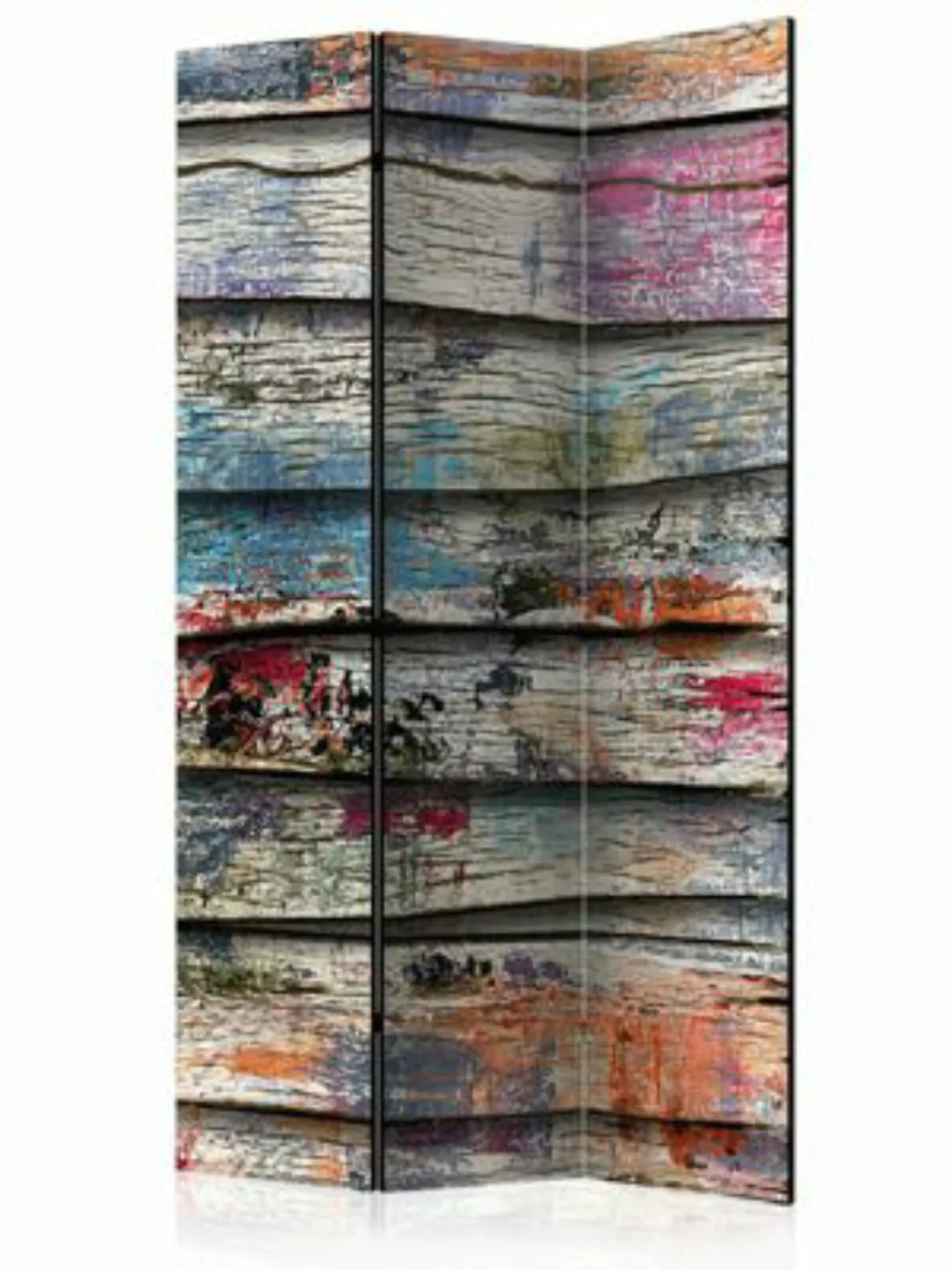 artgeist Paravent Colourful Wood [Room Dividers] mehrfarbig Gr. 135 x 172 günstig online kaufen