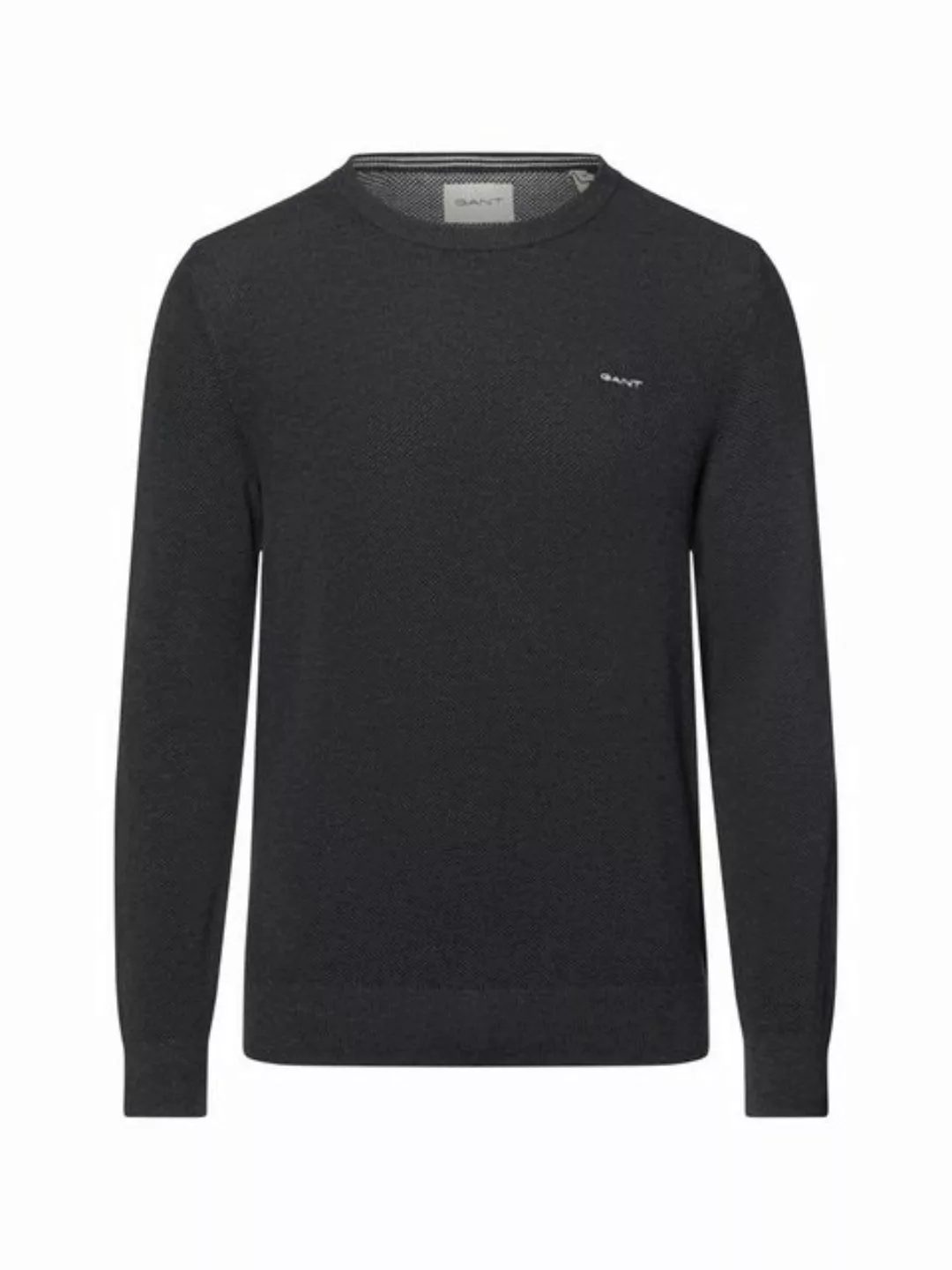 Gant Rundhalspullover COTTON PIQUE C-NECK mit Logostickerei auf der Brust günstig online kaufen