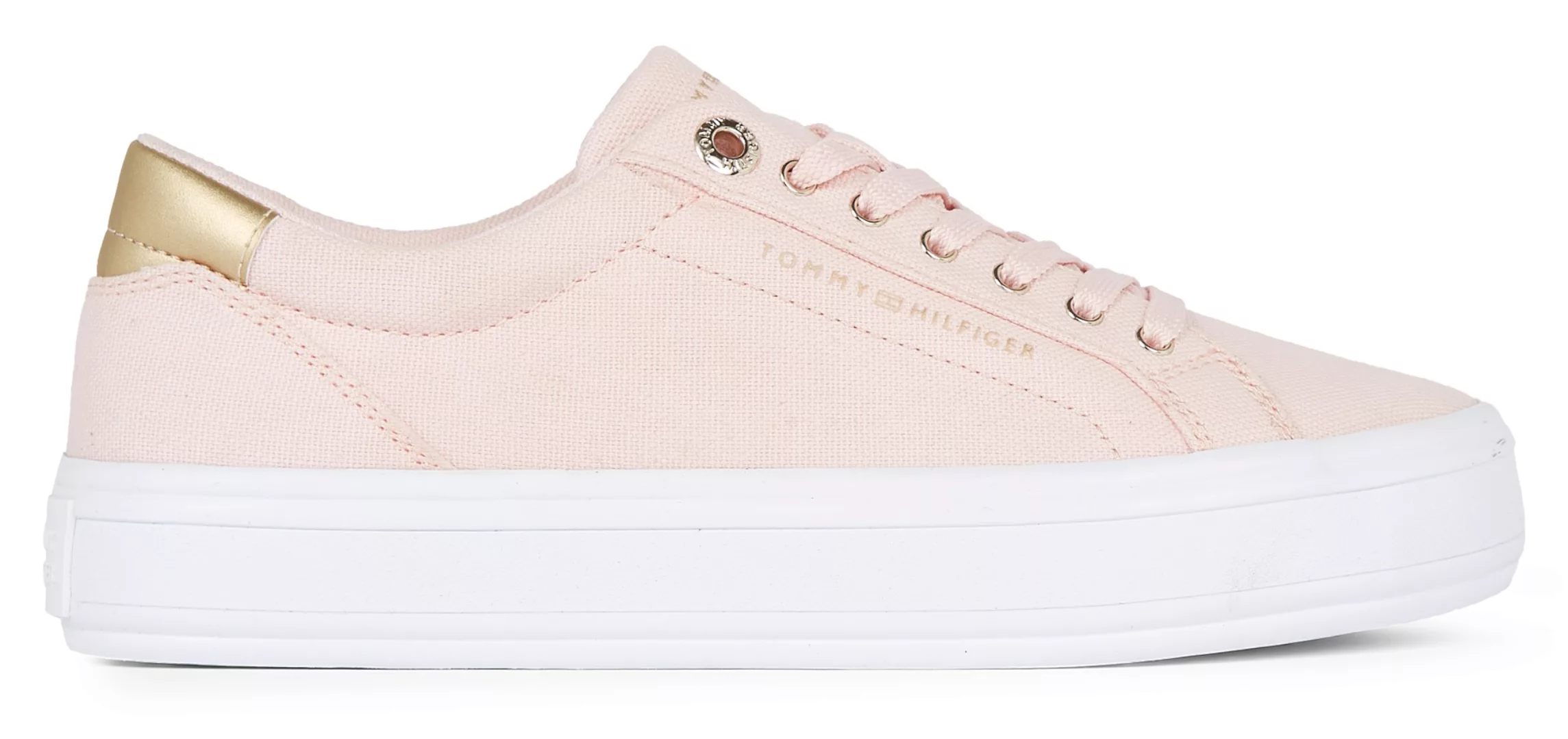 Tommy Hilfiger Plateausneaker "ESSENTIAL VULC CANVAS SNEAKER", Kontrastbesa günstig online kaufen