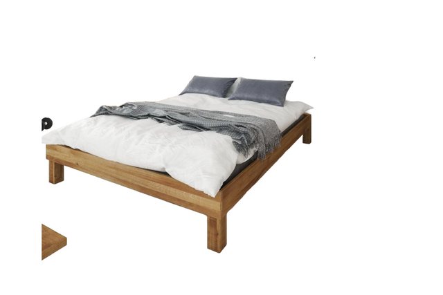 Natur24 Einzelbett Bett Ringo 2 Sonderlänge 120x220 Wildeiche o. Kopfteil m günstig online kaufen