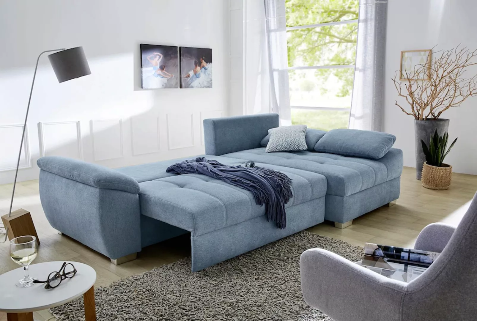 Jockenhöfer Gruppe Ecksofa »Alster L-Form«, mit Bettfunktion und Bettkasten günstig online kaufen