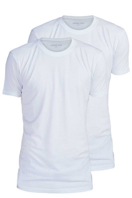LANGER JUNG T-Shirt slim fit extra lang (2er-Pack) Unifarbe, Rundhalsaussch günstig online kaufen