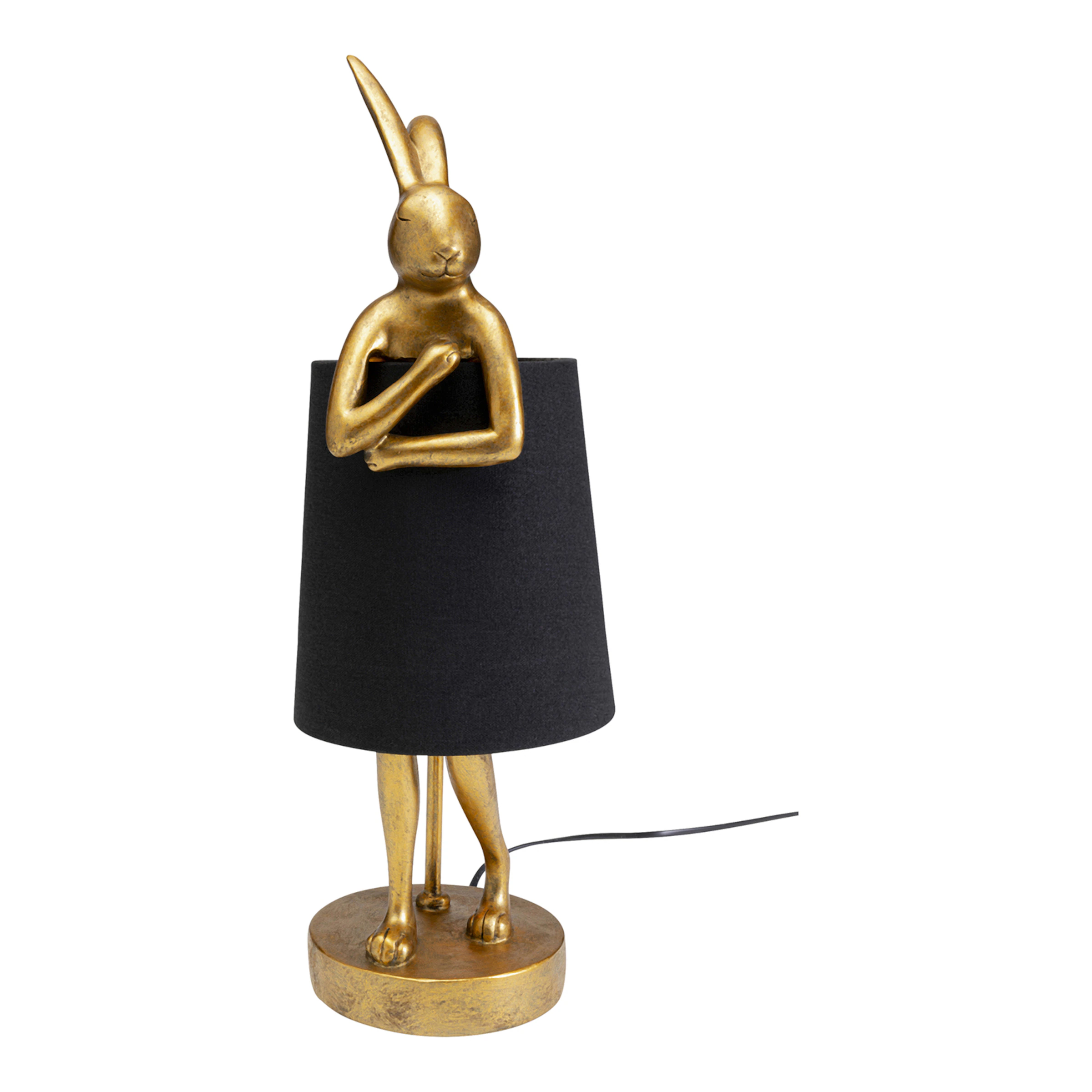 KARE Tischleuchte Animal Rabbit, gold/schwarz, Höhe 50 cm günstig online kaufen