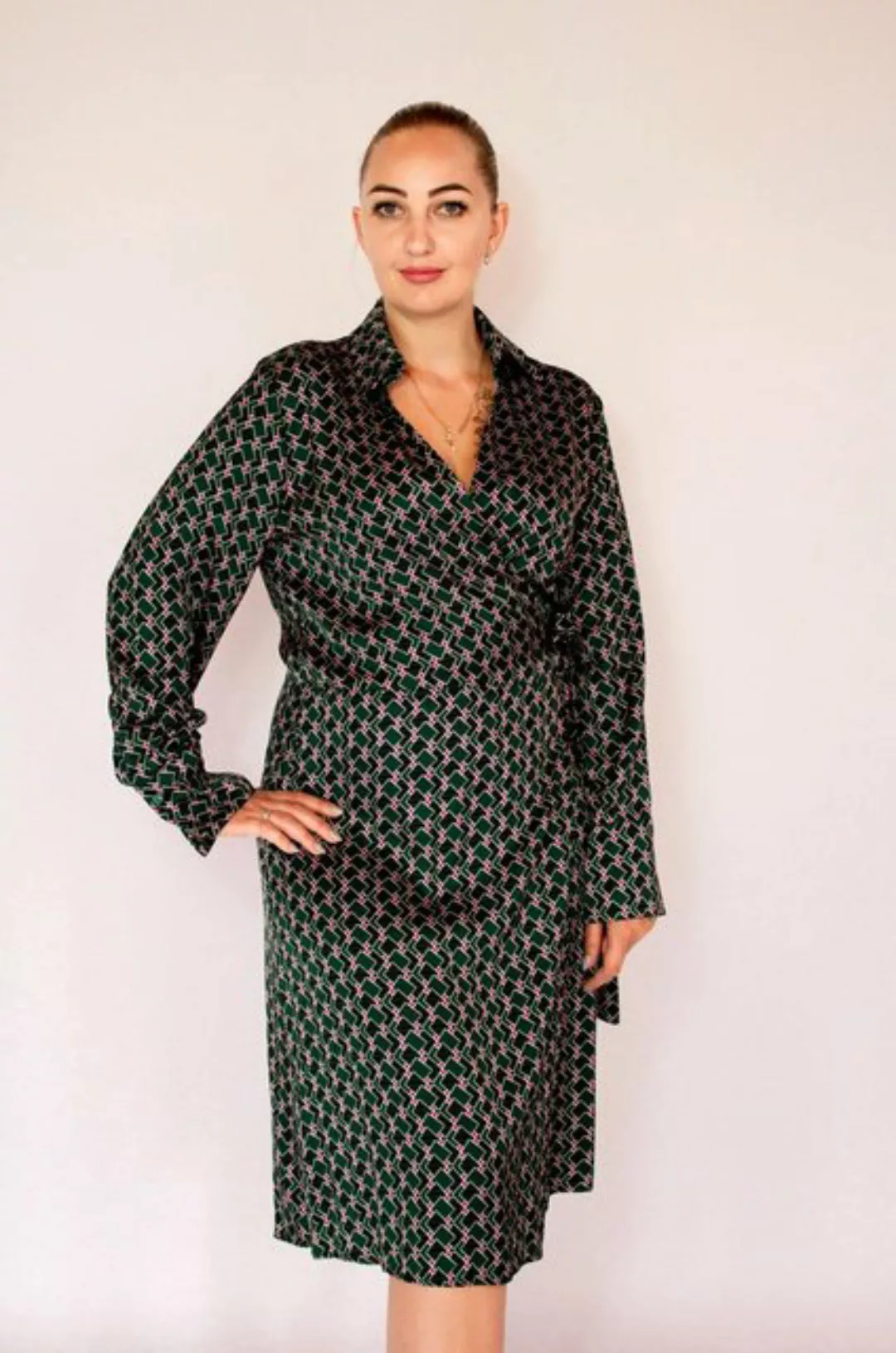 MonCaprise by Clothè Wickelkleid Langarm Kleid 100% Viskose One Size Seiden günstig online kaufen