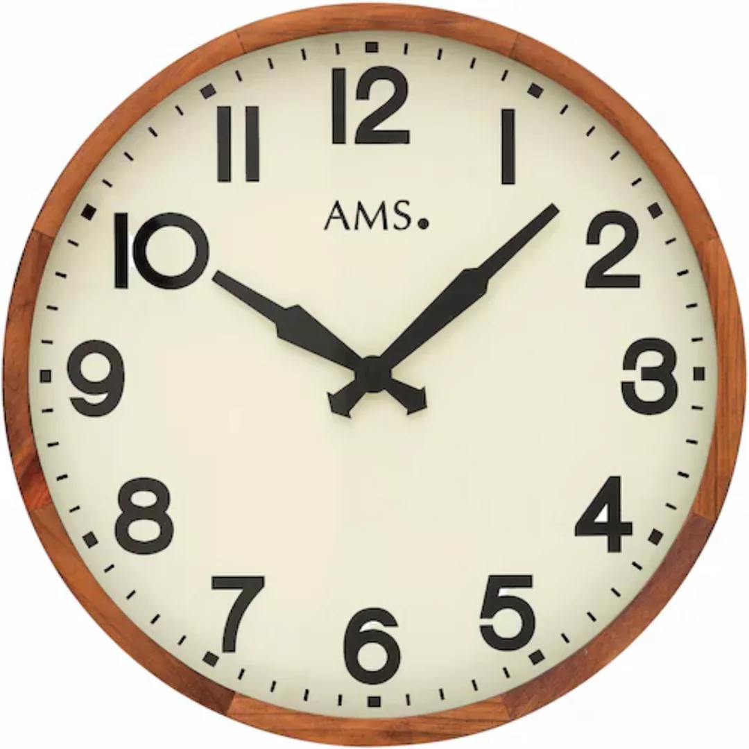 AMS Wanduhr »W9535«, Quarzuhr,Holz,Esche,Wohnzimmer,Esszimmer,Küche,Arbeits günstig online kaufen