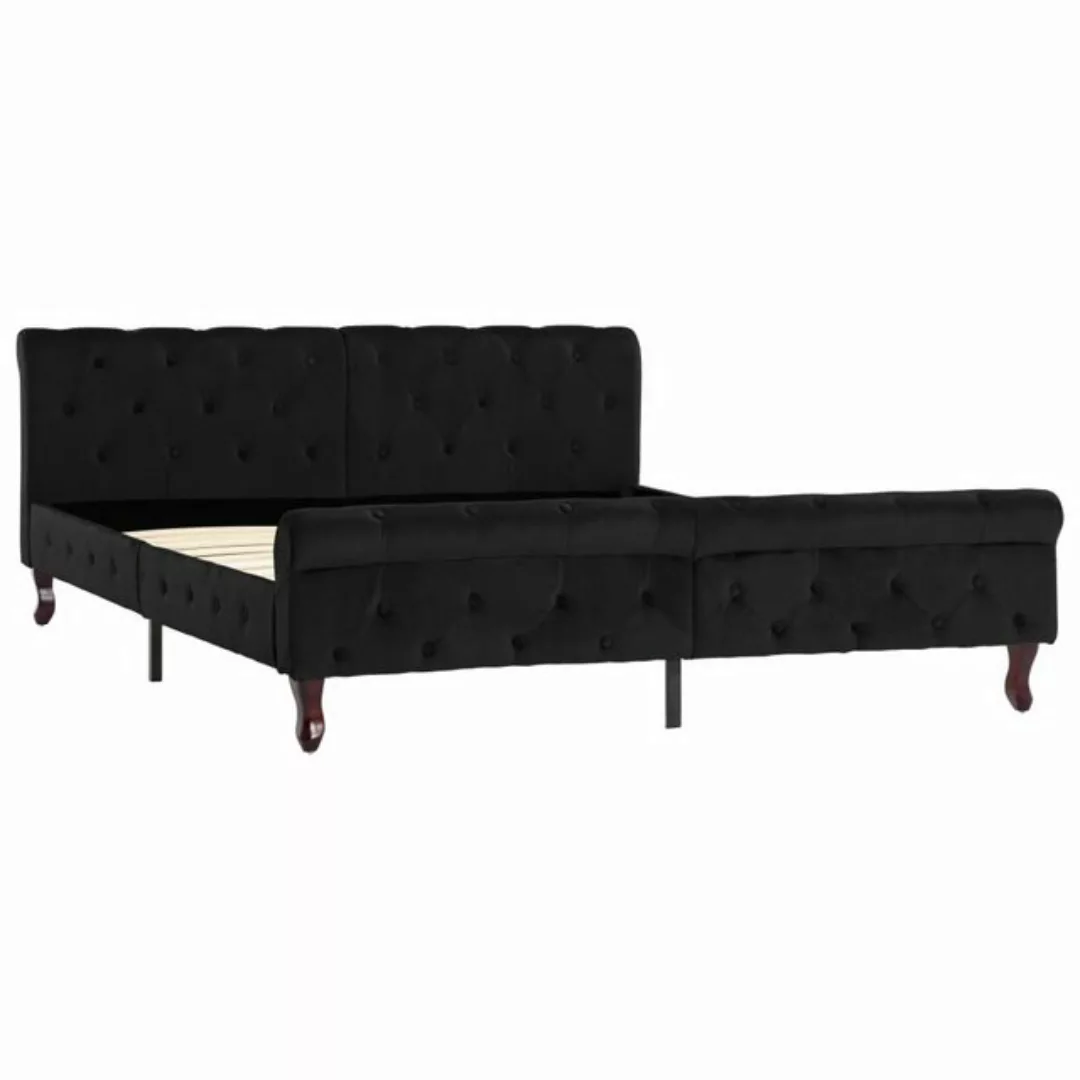 furnicato Bettgestell Schwarz Samt 160 x 200 cm (1-tlg) günstig online kaufen