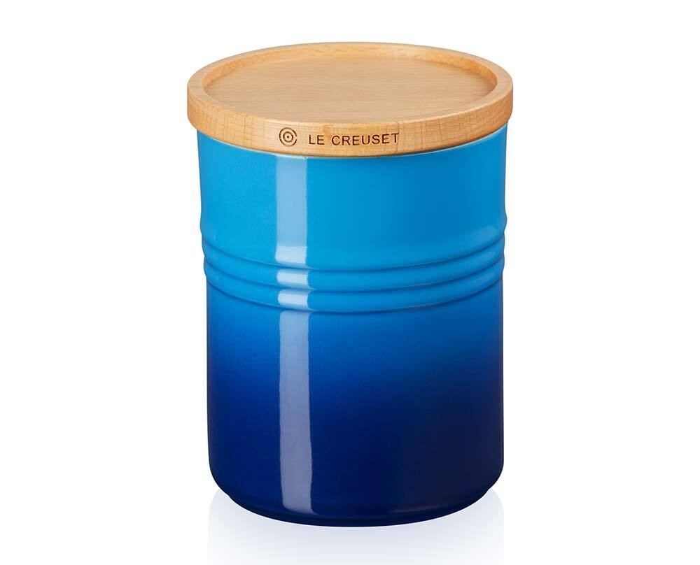 Le Creuset Vorratsdose mit Holzdeckel Azure Blau 540ml günstig online kaufen