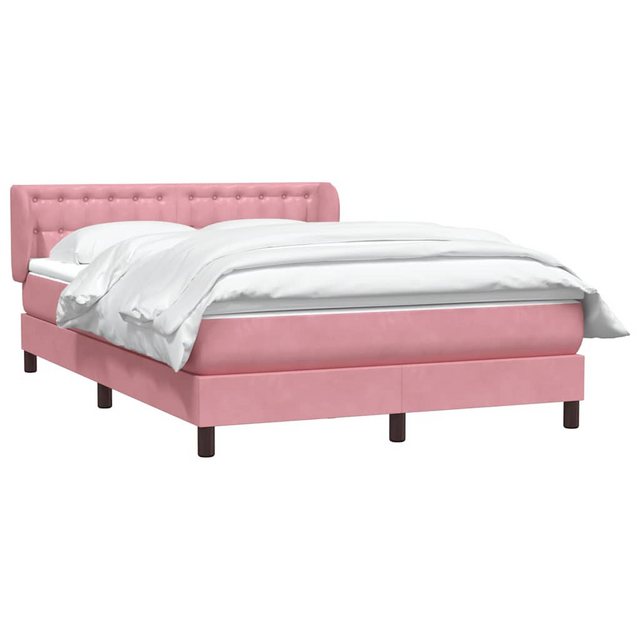 vidaXL Bett Boxspringbett mit Matratze Rosa 140x210 cm Samt günstig online kaufen