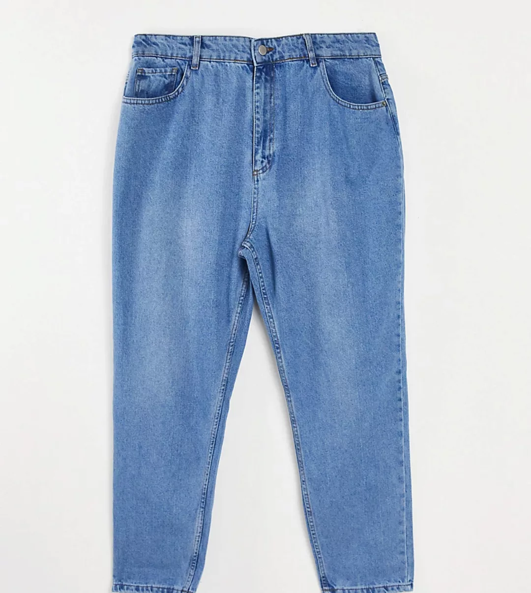 I Saw It First Plus – Mom-Jeans in verwaschenem Blau günstig online kaufen