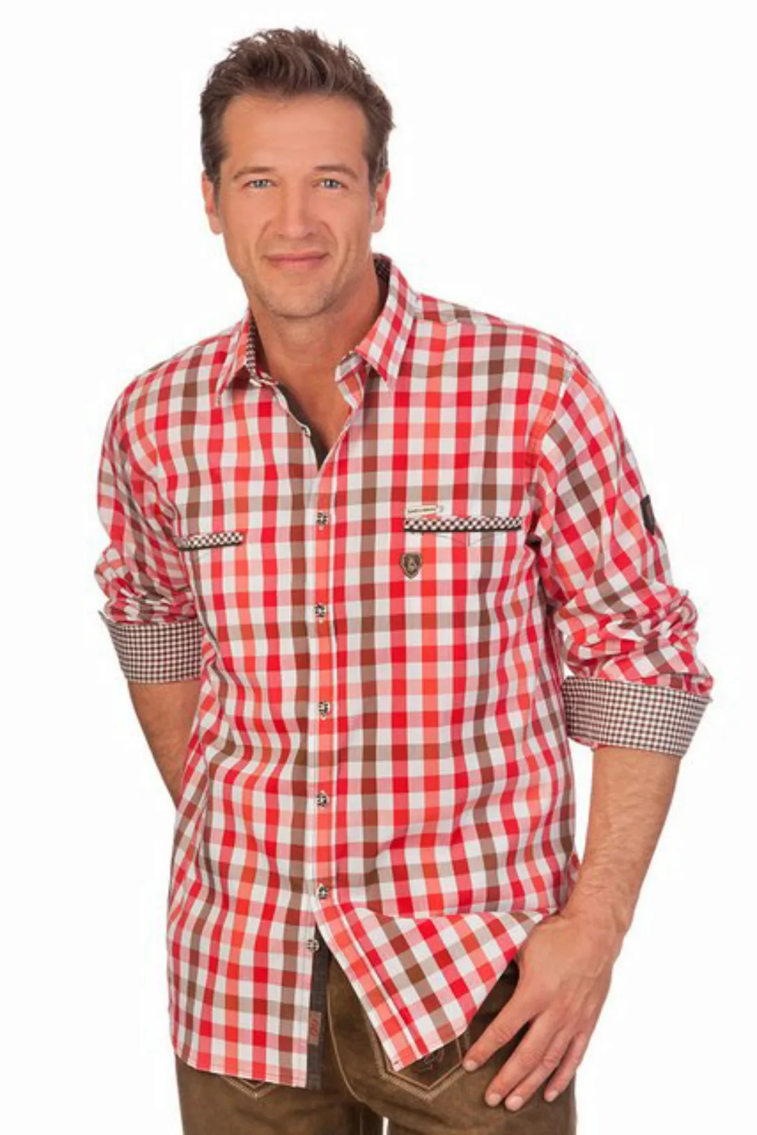 Spieth & Wensky Trachtenhemd Trachtenhemd - SANTORIN - rot, pink günstig online kaufen