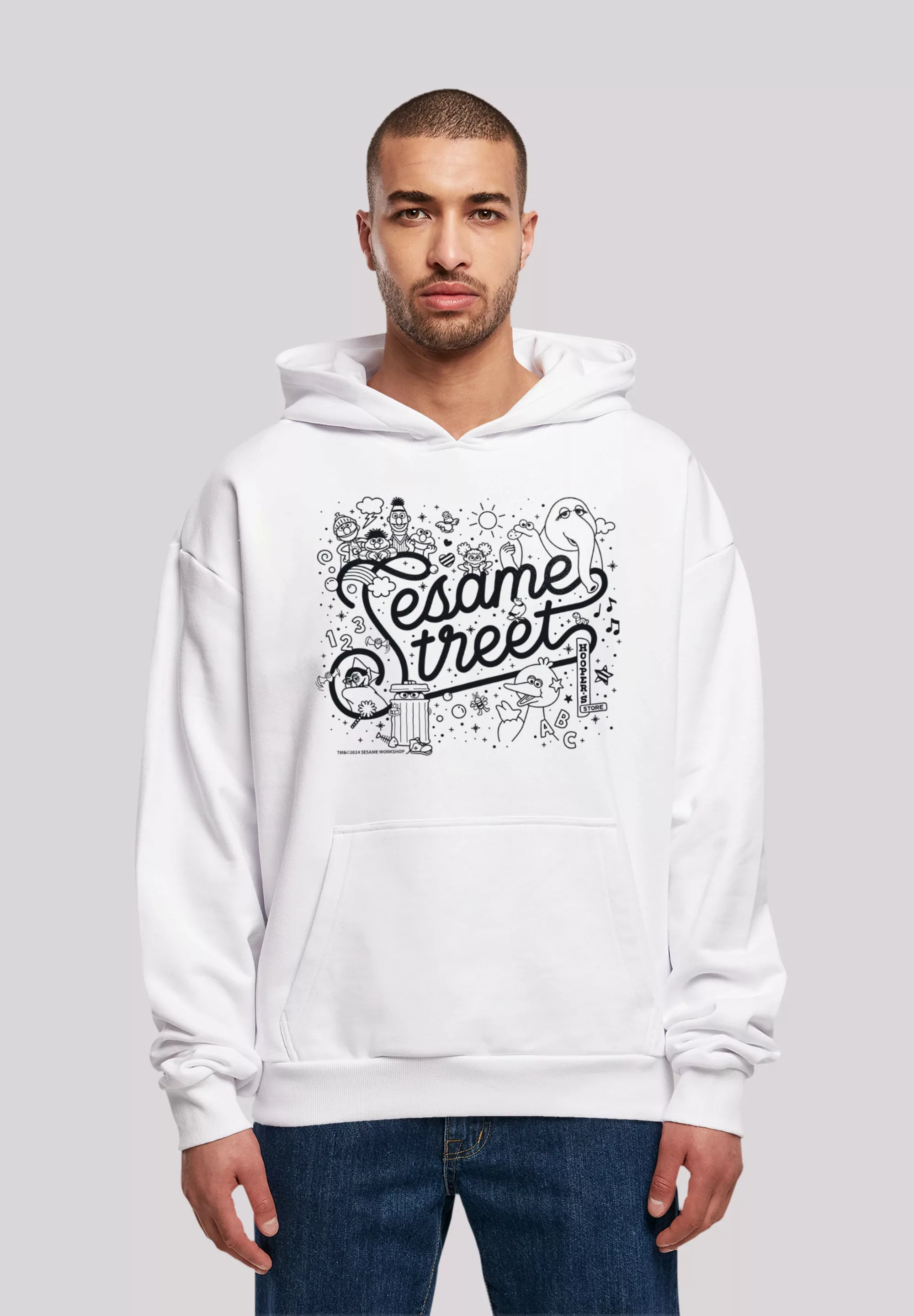 F4NT4STIC Kapuzenpullover "Sesamstraße Collage Black & White", Premium Qual günstig online kaufen