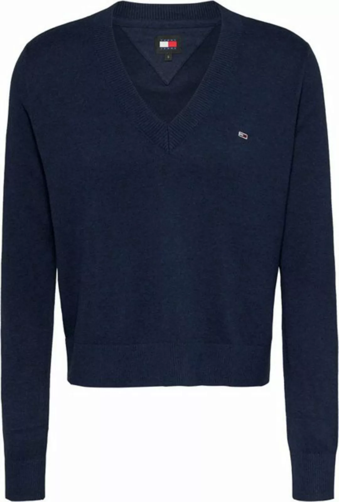 Tommy Jeans Strickpullover TJW ESSENTIAL VNECK SWEATER EXT mit Logostickere günstig online kaufen