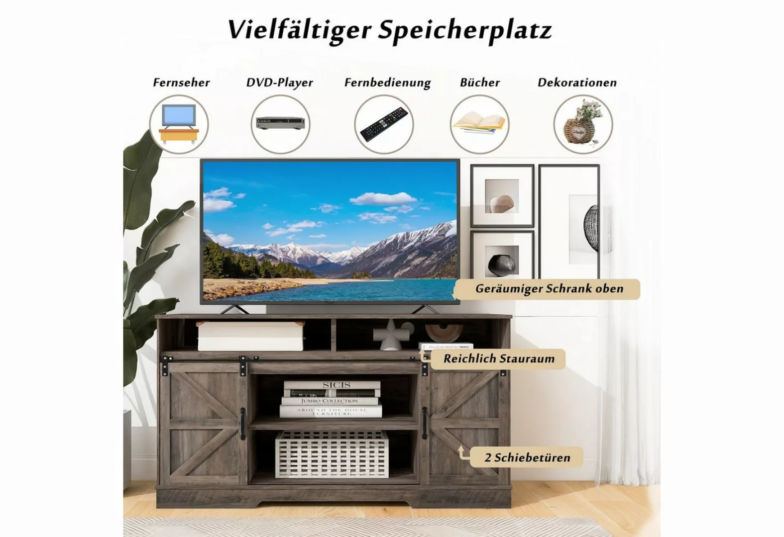 HAUSS SPLOE TV-Schrank Sideboard TV-Schrank Kommode vertikaler Schrank, Auf günstig online kaufen