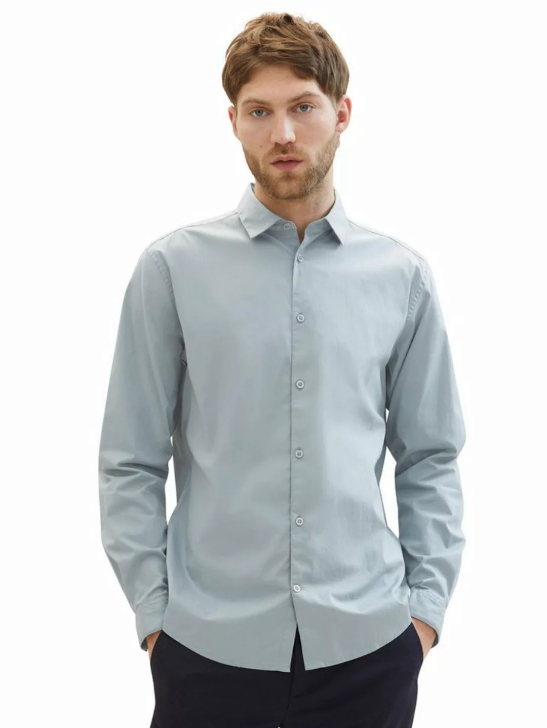 TOM TAILOR Langarmhemd Poplin mit Manschetten günstig online kaufen