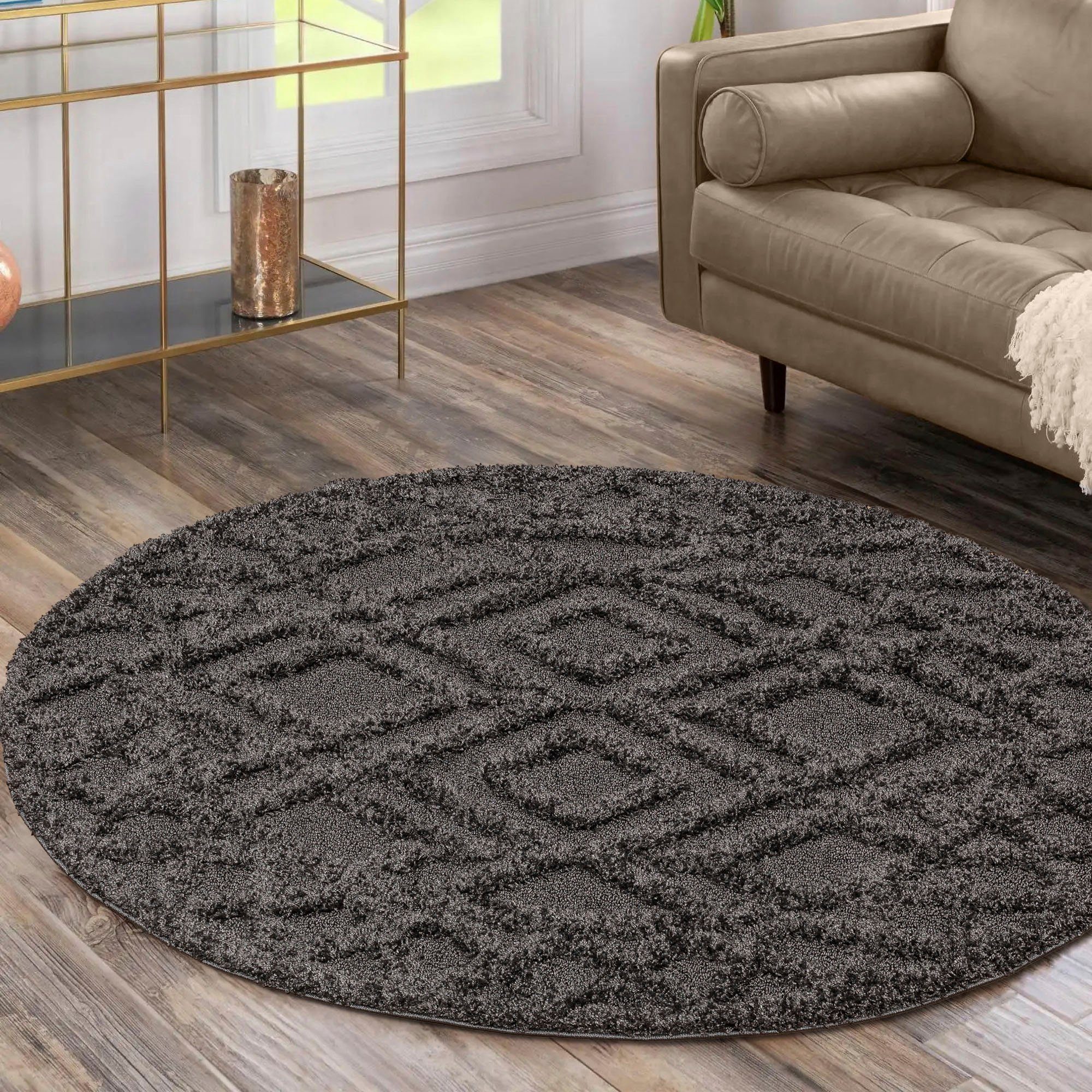 Sanat Hochflor-Teppich Luxus 3506, rund, Höhe: günstig online kaufen