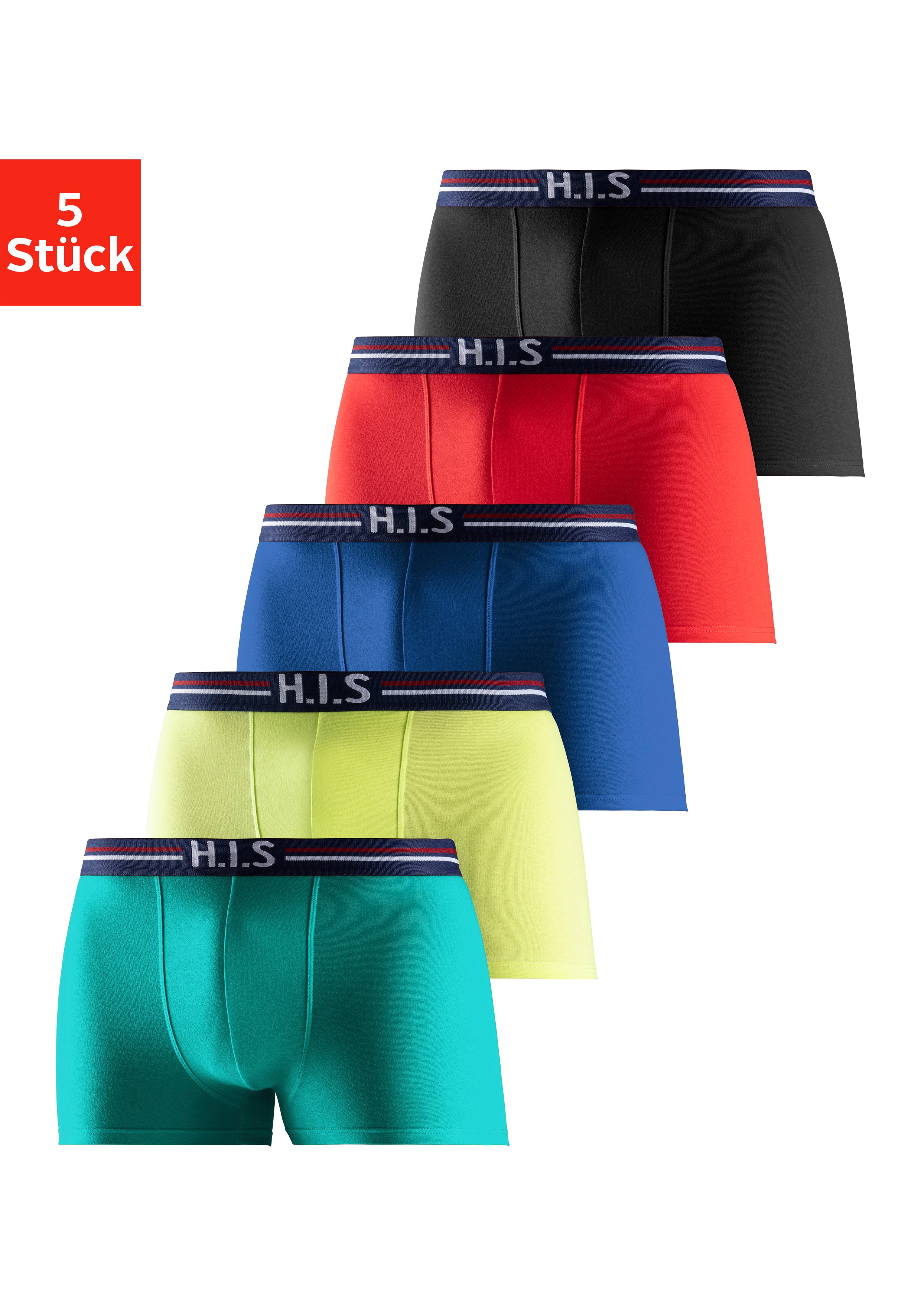 H.I.S Boxer "Boxershorts für Herren", (Packung, 5 St.), mit Streifen und Ma günstig online kaufen