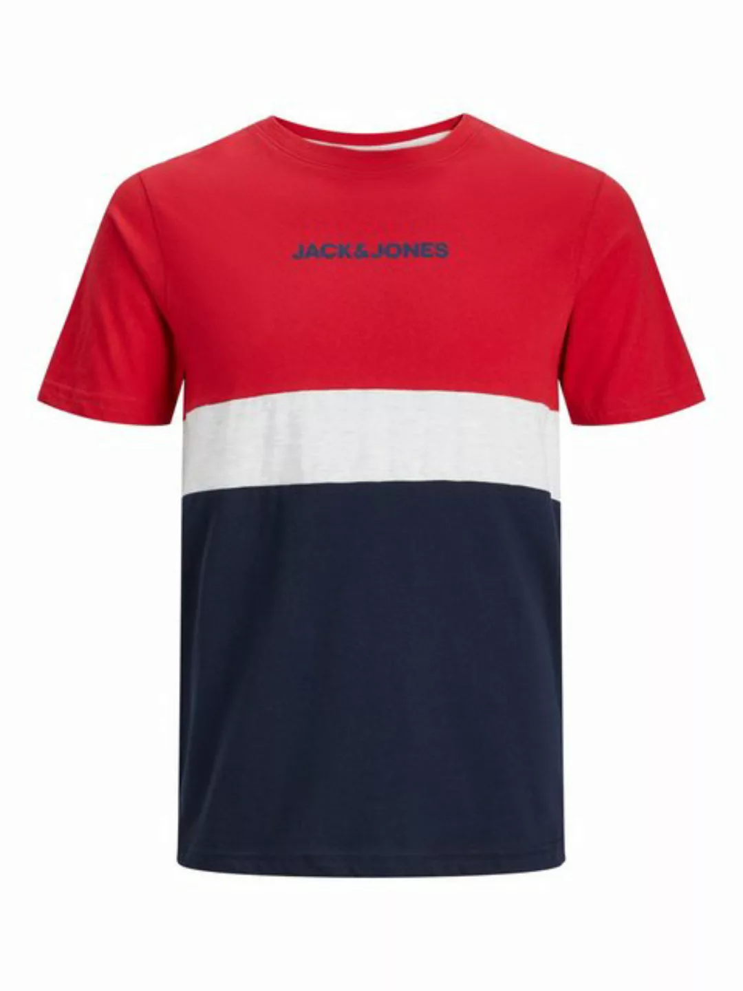 Jack & Jones Herren Rundhals T-Shirt JJEREID BLOCKING - Regular Fit günstig online kaufen