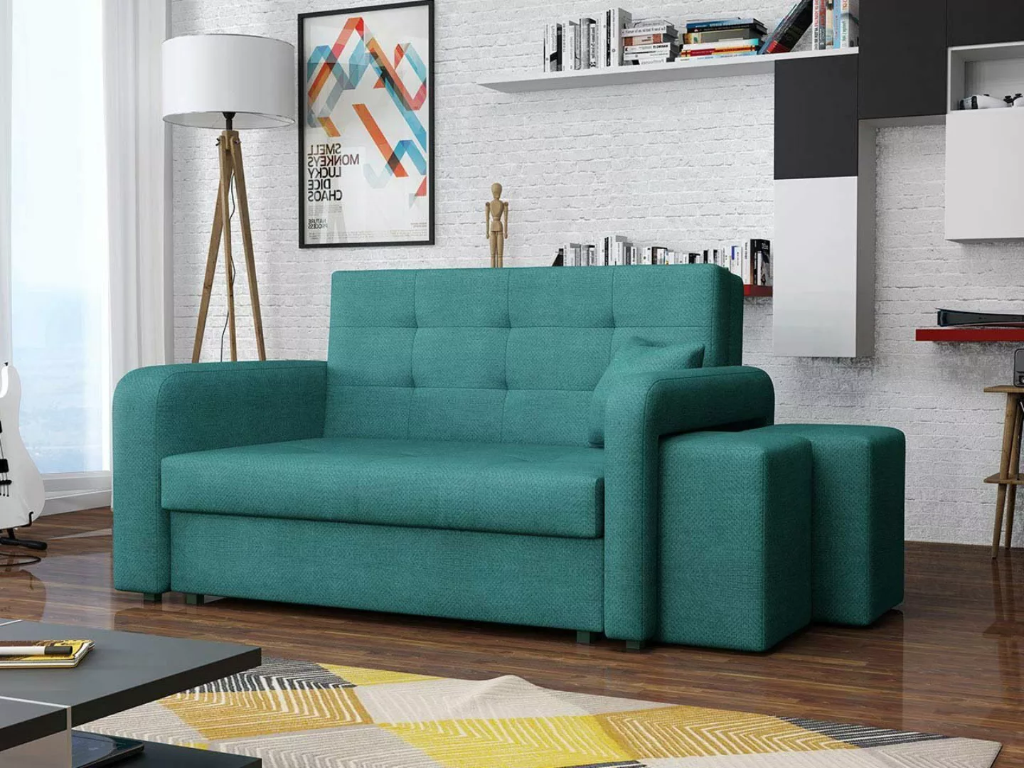 MIRJAN24 Schlafsofa Viva Home II, mit Polsterhocker (2 Stück), 2 Sitzer, mi günstig online kaufen