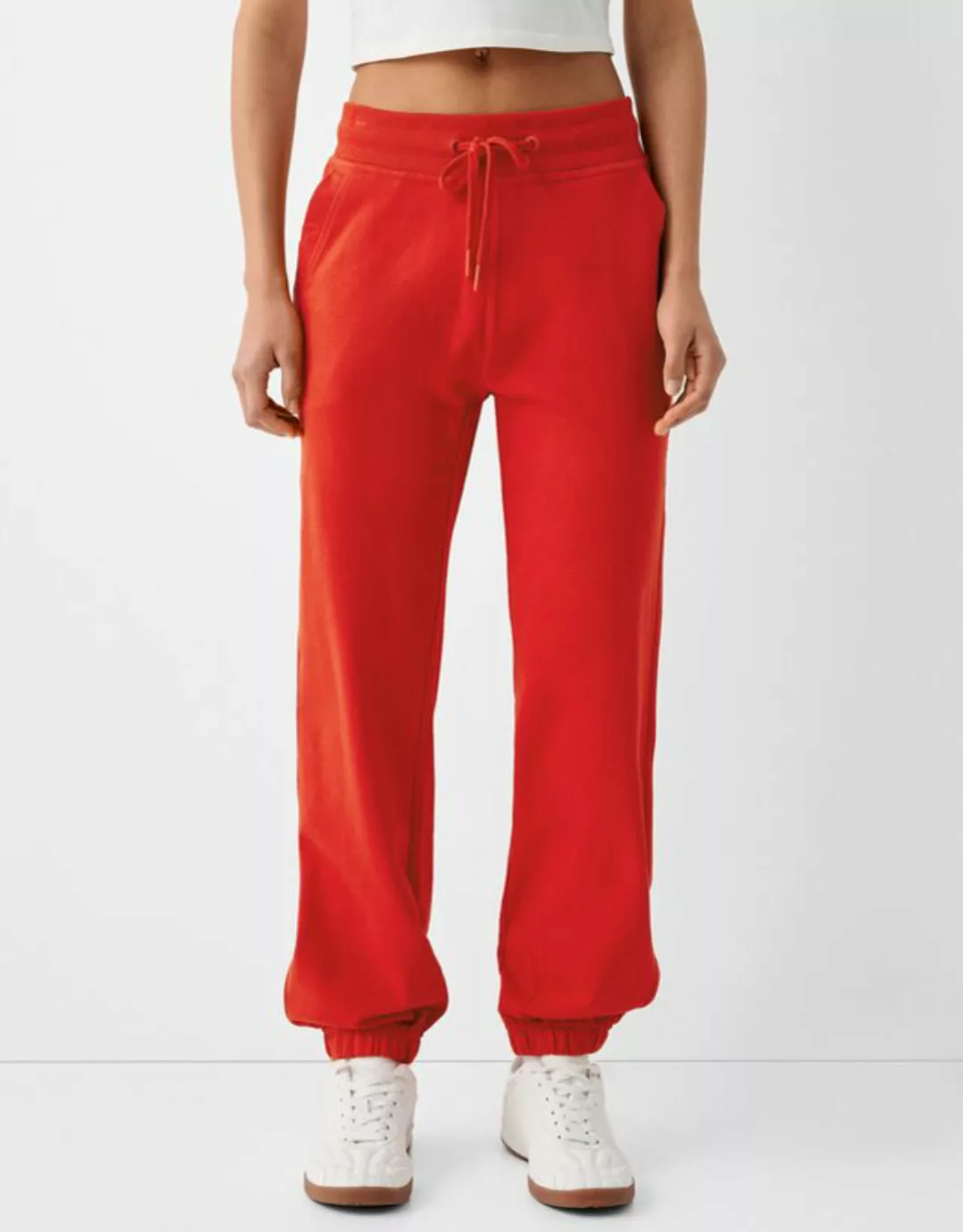 Bershka Joggerhose Aus Plüsch Damen Xs Rot günstig online kaufen