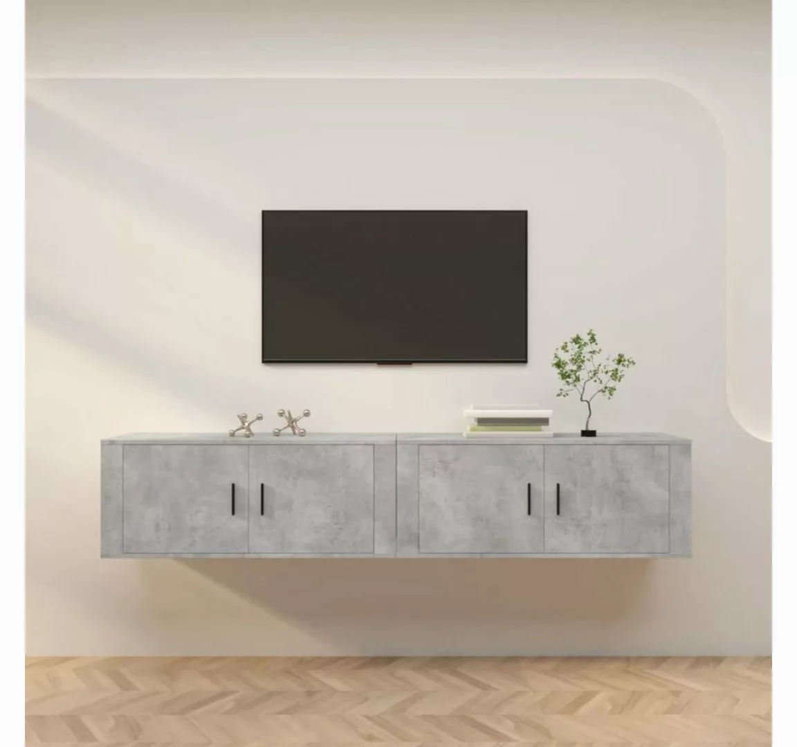 furnicato TV-Schrank TV-Wandschränke 2 Stk. Betongrau 100x34,5x40 cm günstig online kaufen