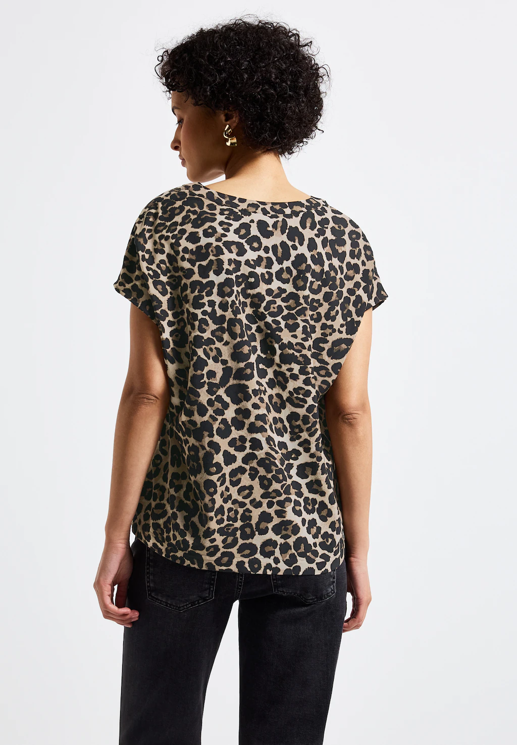 STREET ONE Kurzarmbluse, mit Leoparden Muster günstig online kaufen