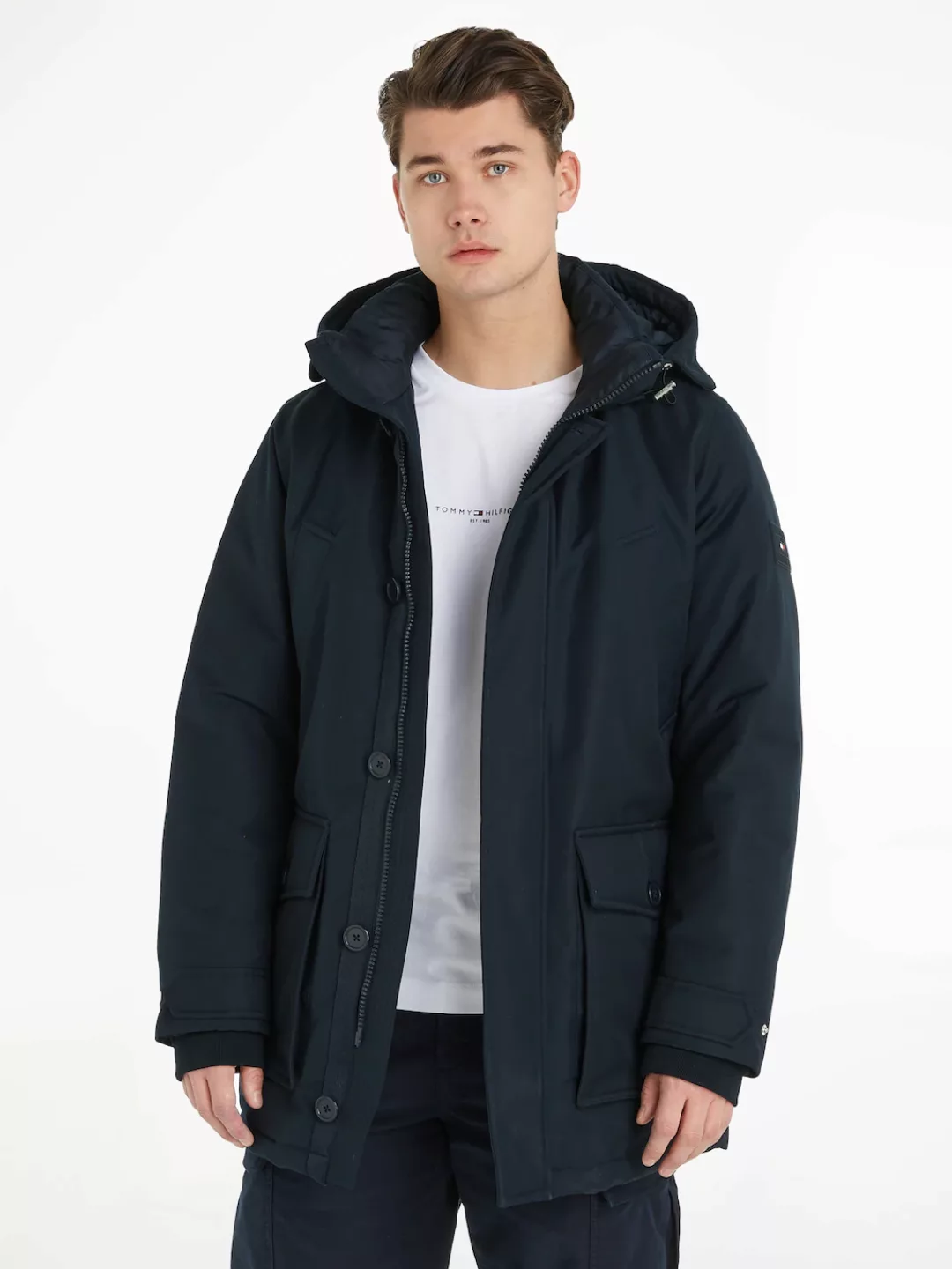 Tommy Hilfiger Parka "ROCKIE NON FUR DOWN PARKA", mit Kapuze günstig online kaufen