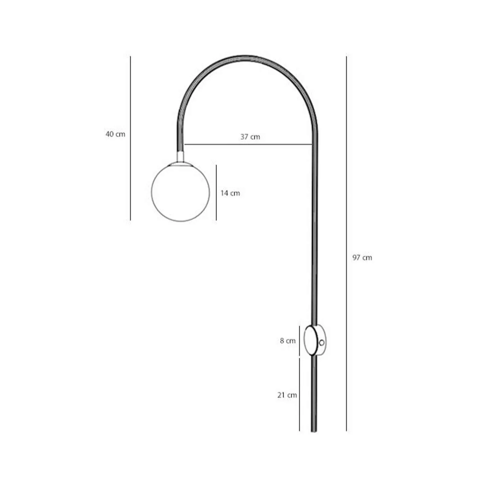 Wandleuchte Una, Metall, Glas, korallenrot günstig online kaufen