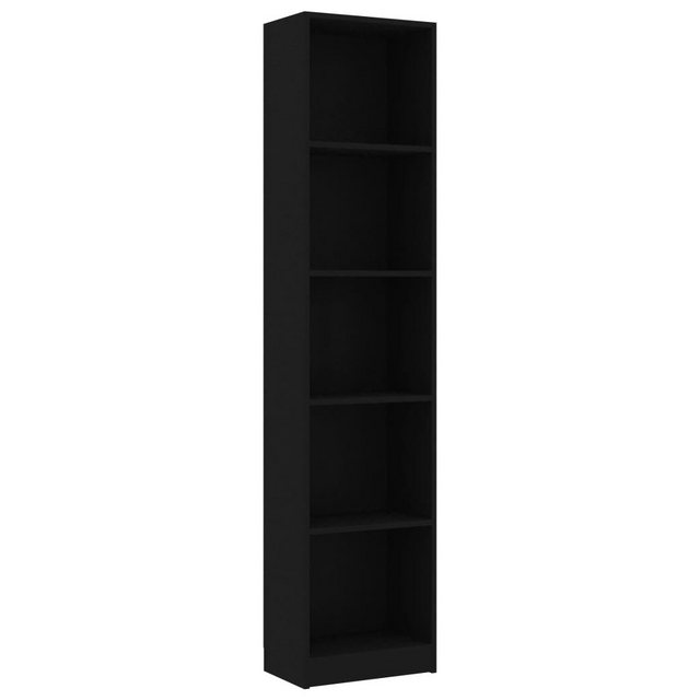 furnicato Bücherregal 5 Fächer Schwarz 40x24x175 cm Holzwerkstoff, 1-tlg. günstig online kaufen