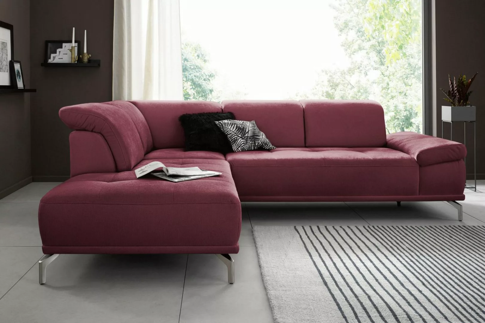 Places of Style Ecksofa Caluna L-Form, mit Sitztiefen- und Kopfteilverstell günstig online kaufen